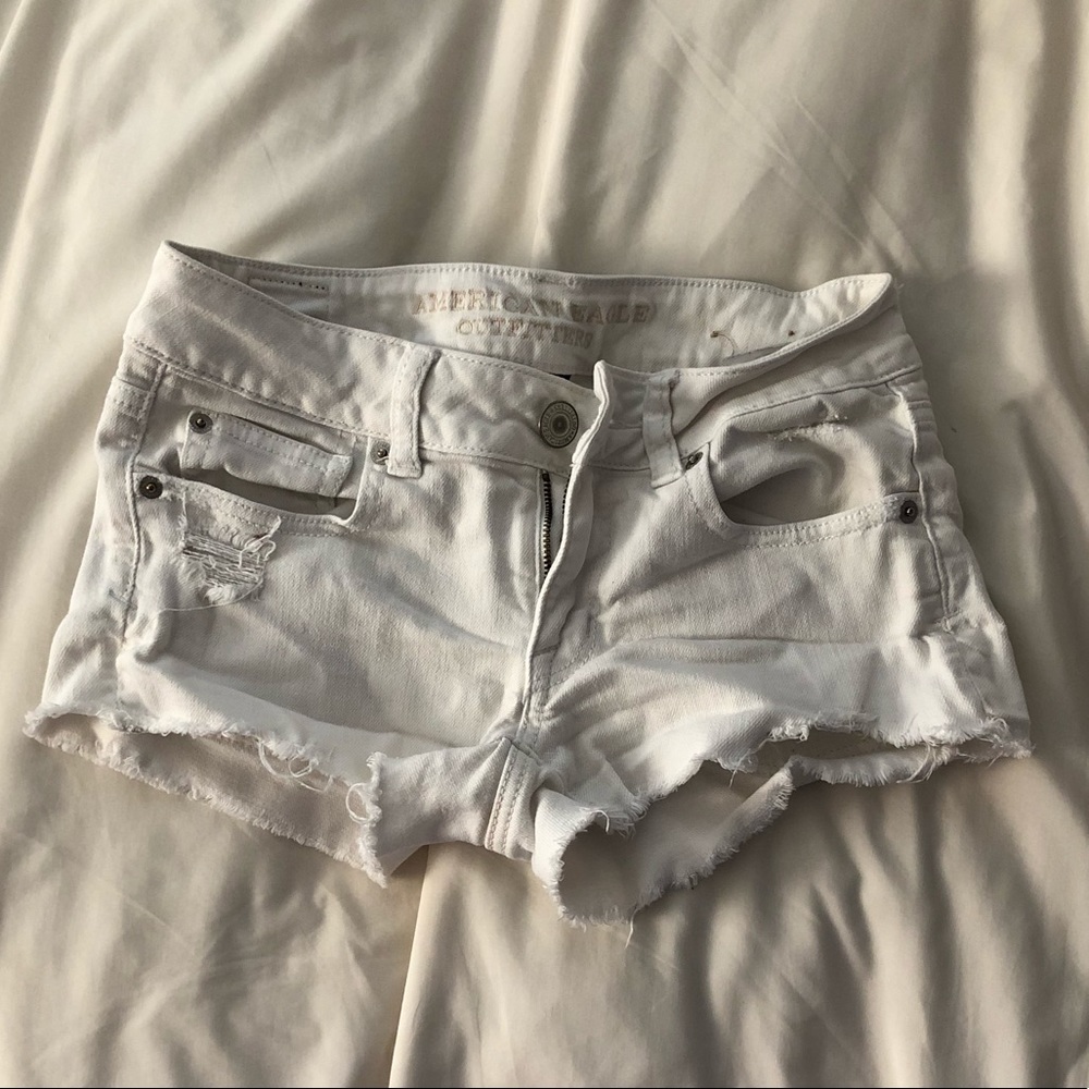 White denim shorts